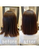 グロス(gloss)&nbsp;【箕面豊中池田】髪質改善艶髪縮毛矯正ビフォーアフター