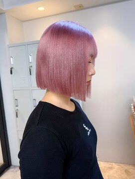 フラム 渋谷(flamme) ◯ぷつっとボブ×クリアピンク