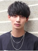 メンズマッシュショートソフトツイストスパイラルパーマ