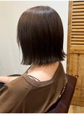 アッシュブラウン 外ハネボブ 切りっぱなしボブ 髪質改善 美髪