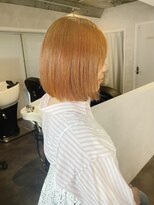 サンルーム(SUN room)&nbsp;オレンジベージュダブルカラー顔周りカットレイヤーボブ