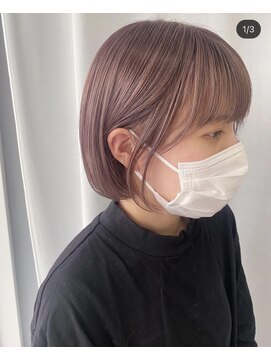 ラニヘアサロン(lani hair salon) ピンクベージュのミニボブ