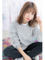 ミック 日暮里店(miq)&nbsp;2wayバングくせ毛風外ハネナチュラルゆるふわミディc1