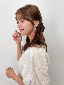 ノイ(noi) 前髪カット 顔周りカット ミディアム ブラウンカラー