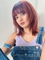 ノラジャーニー(NORA Journey) 【阿形】レッドオレンジの顔周り姫カットレイヤーウルフカット