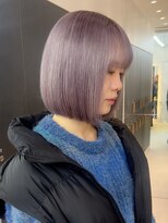ロンドシエル 横浜(Lond ciel)&nbsp;パツっと内巻きボブ×ラベンダーグレー