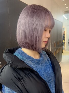 ロンドシエル 横浜(Lond ciel) パツっと内巻きボブ×ラベンダーグレー
