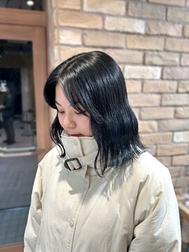 ゼスト 三鷹店(ZEST) 【学割U24】ミディアムボブ×ブルーブラック三鷹/吉祥寺