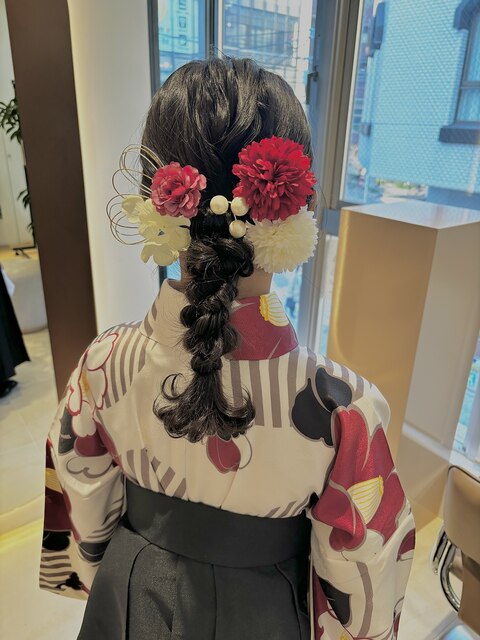 袴ヘアセット和装網下ろしヘア＊