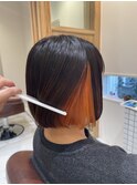 インナーカラー×ボブ