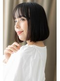 シースルーバング大人美人黒髪切りっぱなしボブY北浦和30代40代