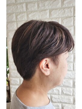 松本平太郎美容室 国立店 ツーブロックショート×イノアカラー×ハイライト