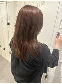 レイヤーカット/ピンクベージュカラー