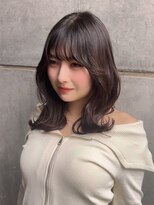 リノ 吉祥寺(Lino kichijoji)&nbsp;ミディアムレイヤー/くびれヘア/ダークブラウン/顔周りカット