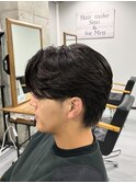 センターパート×ニュアンスパーマ