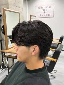 ヘアーメイク シーノ アンド フォーメン(Sino) センターパート×ニュアンスパーマ