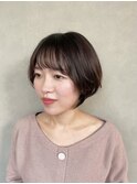 ショートボブ/イルミナカラー/前髪/丸みのあるショート