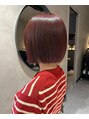 シアン(.Xian) ぱつっと艶ボブ×暖色カラー〈前髪カット〉〈ダブルカラー〉