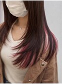 バタフライレイヤーカット×インナーピンク×エアリー感20代30代