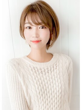 ルエ(rue) 大人可愛い20代30代40代小顔ワンサイドショートボブ丸み前下がり