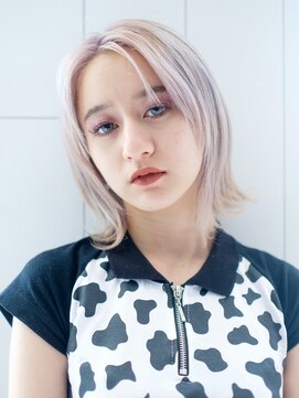 アルバム 銀座(ALBUM GINZA) 外はねボブ_ボブルフクールショートピンクベージュ_68218