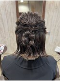 切りっぱなしハーフアップ