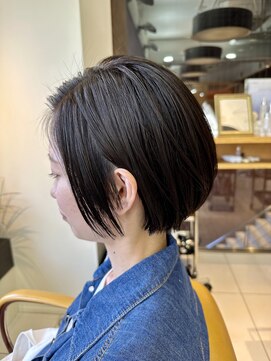 キサ ファータ 恵比寿(kisa fata) 大人可愛い20代30代40代黒髪ショートボブ　ぱっつん前髪