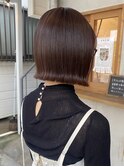 外ハネ切りっぱなしあご下ボブ×ショコラバイオレットカラー”