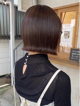 スクレ(s:;cre) 外ハネ切りっぱなしあご下ボブ×ショコラバイオレットカラー”