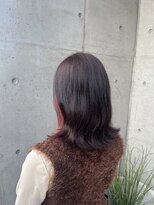 オーガニック ライフ 若葉 鶴ヶ島(organic+life)&nbsp;大人可愛いストレートくびれボブインナーカラー肩ライン外ハネ