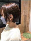 髪質改善/縮毛矯正/酸性ストレート/耳かけショート/ブラウン