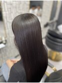 大人可愛い透明感立体感グレージュ×エアストレート