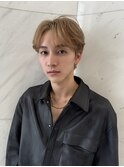 ダブルカラーダウンパーマセンターパートカルマヘアスパイキー