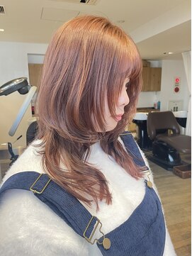 バイオレット 表参道店(Violet) ブリーチなしピンクベージュイメチェン美髪ロングウルフ（WA-25