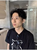 刈り上げセンターパート/暗髪/刈り上げショート