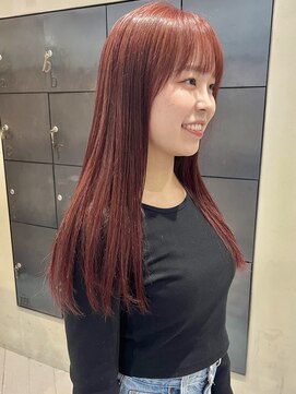 ヘアー アイス ルーチェ(HAIR ICI LUCE) ブリーチなしダブルカラーで作るレッドカラー/落合