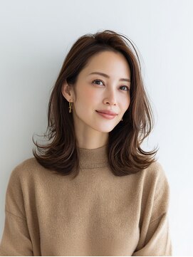 レイヤーカット/イメチェン/外ハネボブ/美髪/ワイドバング/髪型