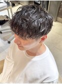 波巻きスパイラルメンズマッシュツーブロック