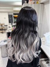 羽エクステ専門店 MI HAIR SALON 東京池袋 【ミーヘアサロン】 20代30代外国人風カラー/バレイヤージュ×ミルクティーベージュ