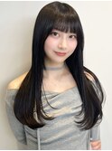 ロングレイヤー/ダークグレー/内巻き