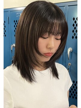 ナループロア ルームー(Nalu pu loa ROOMOO) 韓国ミディアムレイヤーカット/韓国ヘア/ハッシュカット