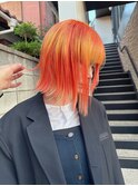 デザインカラー・オレンジカラー・ハイトーンボブ