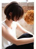 大人可愛い20代30代40代黒髪前下がりショートボブ丸みショート◎