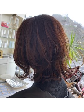 ビューティーサロン はんしん ゆるふわオレンジブラウン