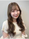 (韓国風/くびれヘア/ロングヘア/前髪/サイドバング/小顔)
