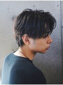 サーフカール/ 刈り上げセンターパート/ブルーブラック[新宿駅]