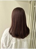 艶髪 ミディアム 髪質改善  ベージュカラー 酸熱 透明感カラー 