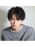 ツイストスパイラルパーマセンターパート