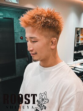 ルースト 渋谷店(ROOST) オレンジ/スパイキーショート/フェードカット
