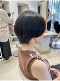 大人可愛い20代30代40代黒髪前上がりショートひし形ショートボブ